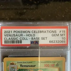 Pokemon Card PSA 10 Venusaur 15/102 Celebrations Classic Collection Holo 2021 - Image 2