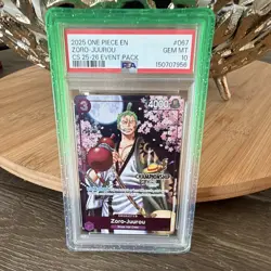 Bandai PSA 10 2025 One Piece Card Game EN Zoro-Juurou OP05-067 CS Foil - Image 1