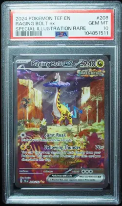 Raging Bolt EX 208/162 Temporal Forces Pokemon Card PSA 10 Gem Mint - Image 1