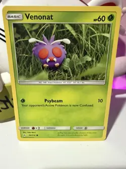 Venonat 10/214 Sm-Unbroken Bonds Regular Yuka Morri Rare Pokemon card cute - Image 1