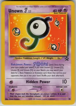 Unown [J] 38 Promo Wizards Black Star Promos Pokemon Moderately Played - Image 1