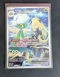 Pokemon TCG Cynthia's Roserade 184/182 Destined Rivals Illustration Rare NM - Image 1
