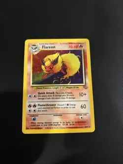 Wizards of the Coast Flareon 3/64 Jungle Unlimited Holo Rare Eng 70 HP 1999 - Image 1
