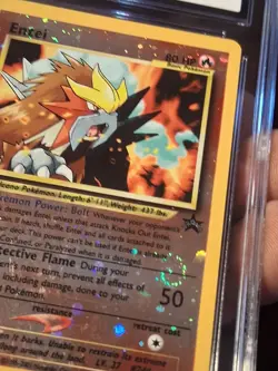 ✨2001 POKEMON ENTEI #34 BLACK STAR PROMO REVERSE HOLO CGC / PSA 8 ~ SWIRLS + - Image 2