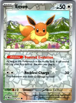 Eevee 074/131 Common Prismatic Evolutions Pokemon Reverse Holo Lightly Played - Image 1