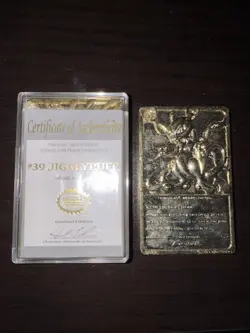 Vintage 1999 Burger King Pokemon 23k Gold Plated Mewtwo & Jigglypuff Card - Image 1