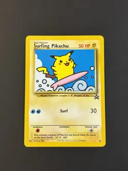 Pokemon TCG Surfing Pikachu WOTC 28 Black Star Promo & Evolutions 111/108 Reg - Image 2