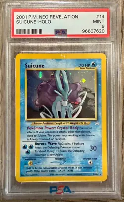 2001 POKEMON NEO REVELATION #14 SUICUNE-HOLO PSA 9 - Image 1