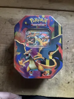 Pokemon TCG Mega Charizard Y ex Tin New Factory Sealed 4 Booster Packs - Image 1