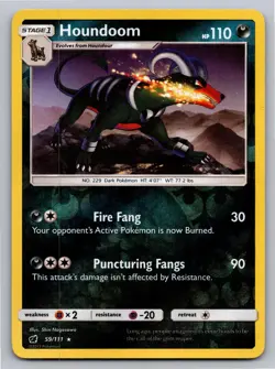 Houndoom 59/111 Rare Crimson Invasion Pokemon Reverse Holo Lightly Played - Image 1