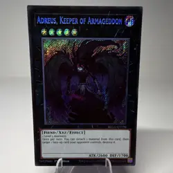 Yu-Gi-Oh! TCG Adreus, Keeper of Armageddon Secret Rare Holo 1st Ed BLGG-EN096 - Image 1