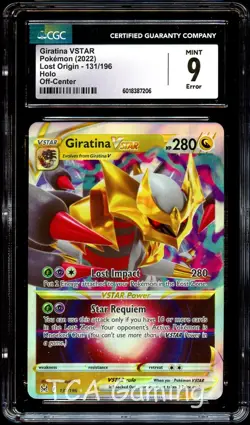 CGC 9 MINT Giratina VSTAR 131/196 ERROR Off-Center HOLO Pokemon Card 206 - Image 1