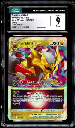 CGC 9 MINT Giratina VSTAR 131/196 ERROR Off-Center HOLO Pokemon Card 206 - Image 2
