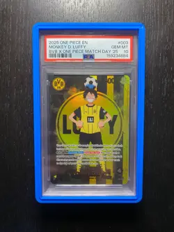 2025 ONE PIECE PROMOS BVB X ONE PIECE MATCH DAY 2025 #003 MONKEY D. LUFFY PSA 10 - Image 1