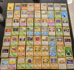 Vintage Pokemon Card Bundle X63 Cards From WOTC Tcg Joblot Base Jungle Fossil - Image 1