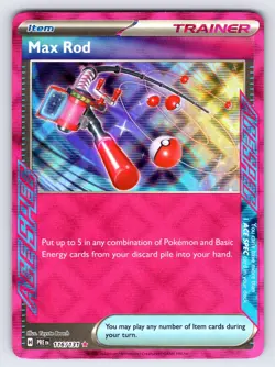 Max Rod 116/131 2025 Prismatic Evolutions Pokemon Card ACESPEC Holo - Nm - Image 1