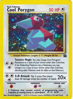 POKEMON COOL PORYGON BLACK STAR PROMO HOLO CARD NO. 15 - Image 1