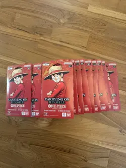 Lot of 15 One Piece TCG OP-13 Carrying On His Will Sleeved Booster Pack SEALED - Image 1