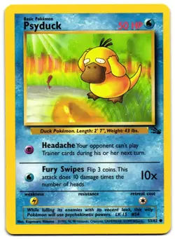 PSYDUCK 53/62 - LP - FOSSIL ENGLISH 1999 POKEMON CARD - Image 2
