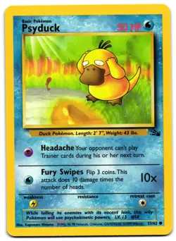 PSYDUCK 53/62 - LP - FOSSIL ENGLISH 1999 POKEMON CARD - Image 2