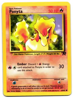 PONYTA 64/82 - LP - TEAM ROCKET ENGLISH 2000 POKEMON CARD - Image 2