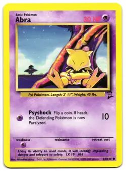 ABRA 65/130 - LP - BASE SET 2 ENGLISH 2000 POKEMON CARD - Image 2