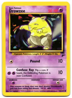 DROWZEE 73/130 - LP - BASE SET 2 ENGLISH 2000 POKEMON CARD - Image 2