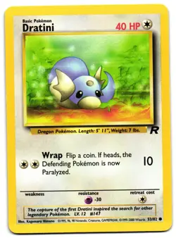 DRATINI 53/82 - LP - TEAM ROCKET ENGLISH 2000 POKEMON CARD - Image 2