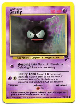 GASTLY 75/130 - LP - BASE SET 2 ENGLISH 2000 POKEMON CARD - Image 2