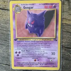 Pokemon Card Gengar 1st Edition 20/62 Non-Holo Rare Fossil 1999 - Image 2