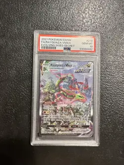 Pokemon TCG Rayquaza VMAX Holo Ultra Rare Card Evolving Skies 111/203 PSA 10 - Image 1