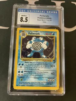 CGC 8.5 Poliwrath 15/130 Base Set 2 Holo Rare Graded Pokemon Card NM/MINT - Image 1