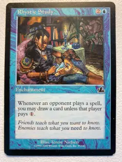 MTG 1x Rhystic Study # 45 Prophecy Pauper Magic the Gathering Card x1 LP - Image 1