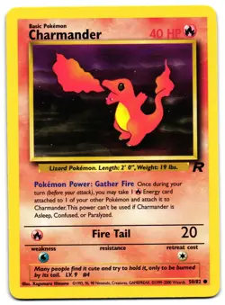 CHARMANDER 50/82 - LP - TEAM ROCKET ENGLISH 2000 POKEMON CARD - Image 2