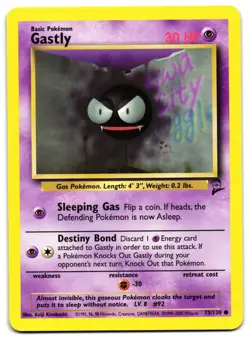 GASTLY 75/130 - LP - BASE SET 2 ENGLISH 2000 POKEMON CARD - Image 2