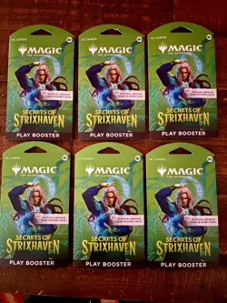 MAGIC THE GATHERING SECRETS OF STRIXHAVEN PLAY BOOSTER SLEEVES LOT OF 6 SLEEVES - Image 1