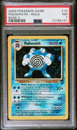 PSA 7 2000 Pokemon Base Set 2 Poliwrath 15/130 Holo Rare English - Image 1