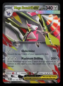 Mega Excadrill ex 065/084 Double Rare Pitch Black Pokemon Holo Near Mint - Image 1