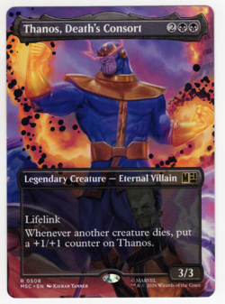 Thanos, Death's Consort (Borderless) 0508 Marvel Super Heroes (MSC) MTG NM/M - Image 1