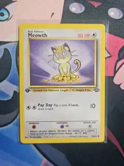 Pokemon TCG Meowth Jungle 56/64 Regular 1999-2000 1st Edition MP/DMG - Image 1