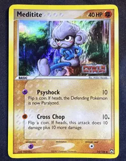 Pokemon TCG - Meditite Stamped Holo - 55/108 - Power Keepers- Near Mint - Image 1