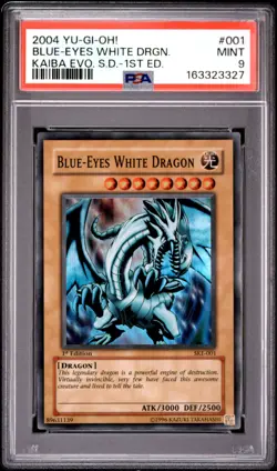 Blue Eyes White Dragon SKE-001 Super Rare 1st Edition Yugioh PSA 9 *327 - Image 1
