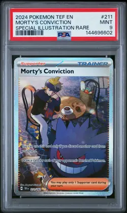 Morty's Conviction 211/162 Special Illustration Rare Pokemon PSA 9 *602 - Image 1