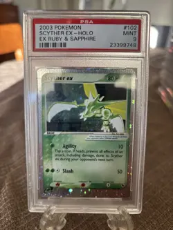 Pokemon Scyther EX 102/109 Ruby and Sapphire Holo PSA 9 - Image 1