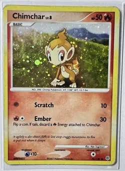 Pokemon TCG Chimchar (Cosmos Holo) W/ Swirl 🌀076/130 Diamond & Pearl Holo MP - Image 1