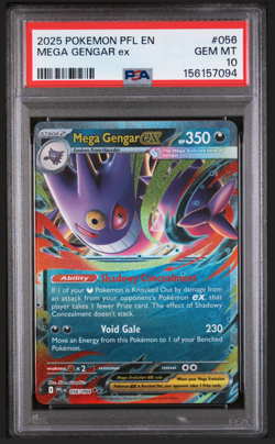 Mega Gengar ex 2025 Pokemon Phantasmal Flames #056/094 PSA 10 GEM MINT - Image 1