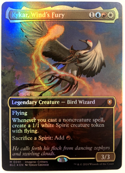 MTG Kykar, Wind's Fury (Borderless Foil) Commander: Bloomburrow 0091 NM - Image 1
