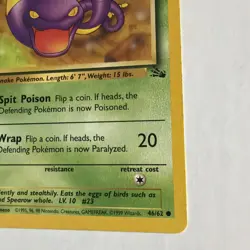 Ekans Base Set 1st Edition 46/62 Regular Common 40 HP English 1999 - Image 4