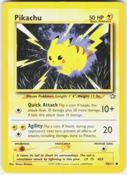 Pikachu 70/111 Common Neo Genesis Pokemon Unlimited MP - Image 1