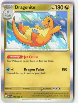 Dragonite 149/165 Rare 151 Pokemon Holo Lightly Played - Image 1